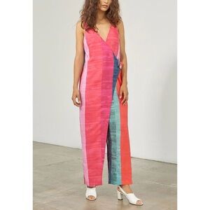Mara Hoffman Striped Meryl Wrap Sleeveless Jumpsuit